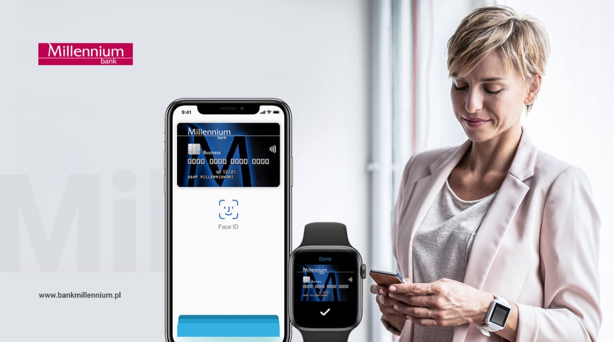 Bank Millennium udostępnia firmom płatności Apple Pay, Google Pay, Garmin Pay i Fitbit Pay