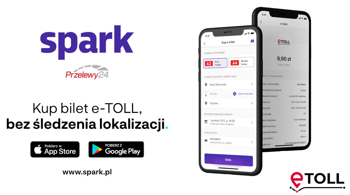 Spark zamiast e-TOLL. Bezpieczna aplikacja dostępna dla Androida oraz iOS