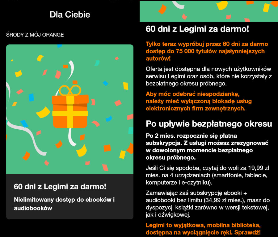 Środy w Orange: tej okazji jeszcze nie było