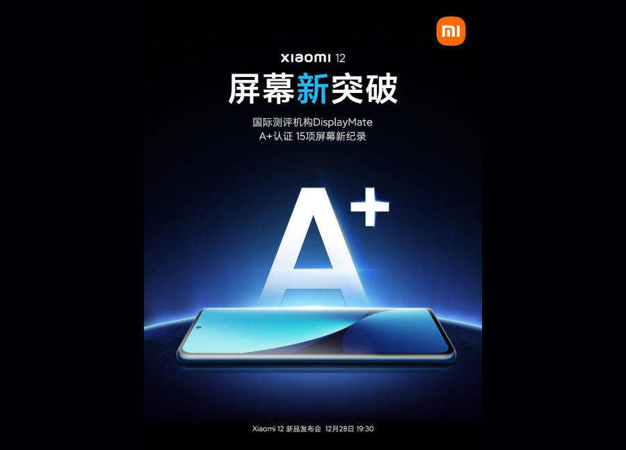Xiaomi 12: ekran z oceną DisplayMate A+ ustanawia 15 nowych rekordów