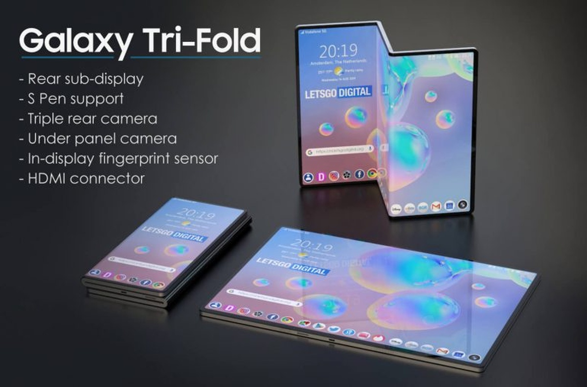 Samsung patentuje podwójnie składany smartfon