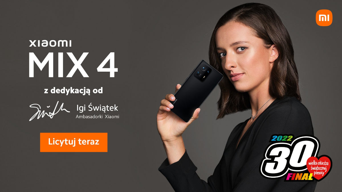 Unikatowy Xiaomi MIX 4 z dedykacją Igi Świątek – możesz go wylicytować dla WOŚP