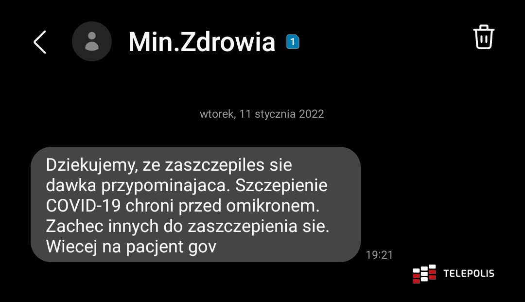 Ministerstwo Zdrowia znowu rozsyła SMS-y