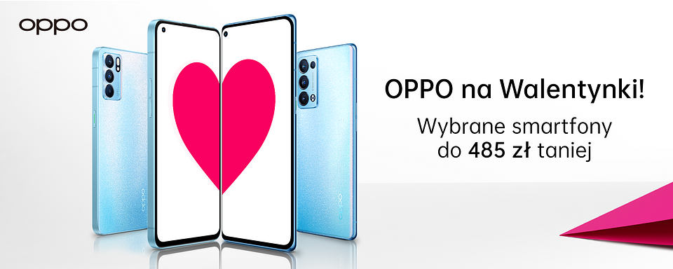 Oppo na walentynki: darmowy Oppo Watch. Taniej smartfony i słuchawki