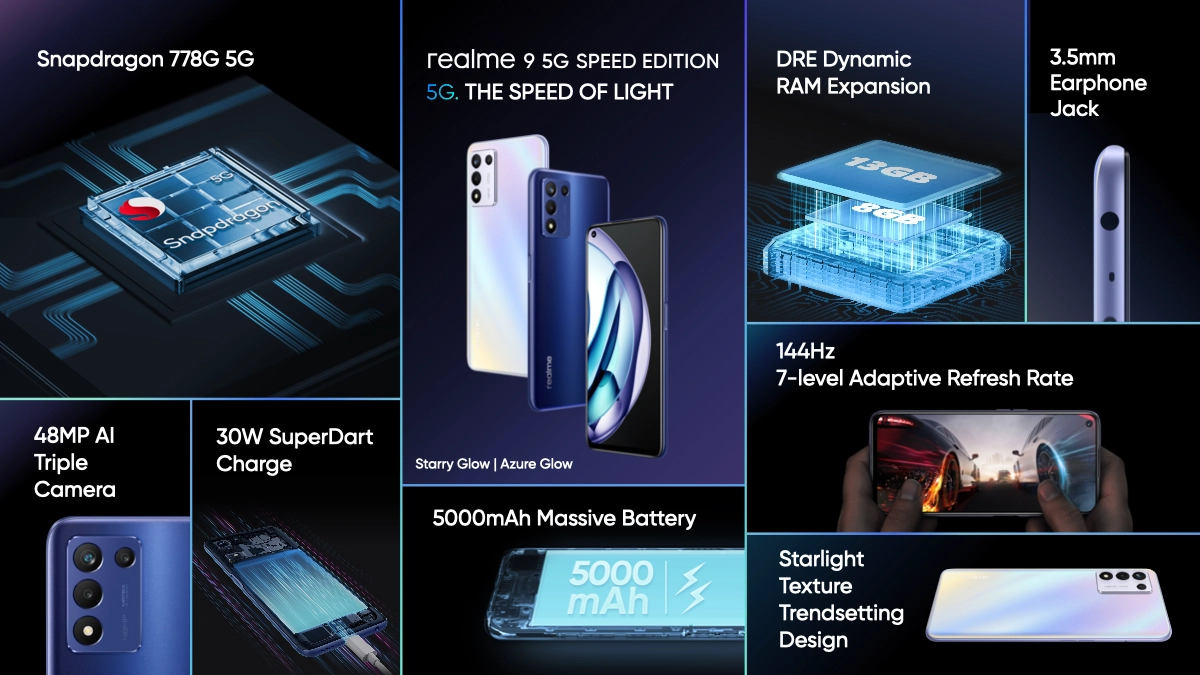 Debiutują Realme 9 5G i Realme 9 5G SE, czyli szybki i szybszy