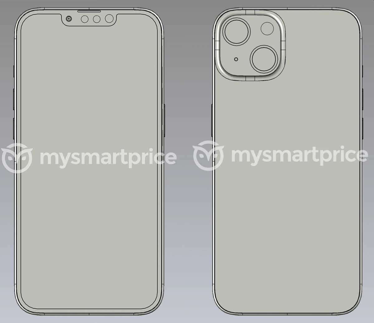 iPhone 14 i iPhone 14 Pro na renderach CAD
