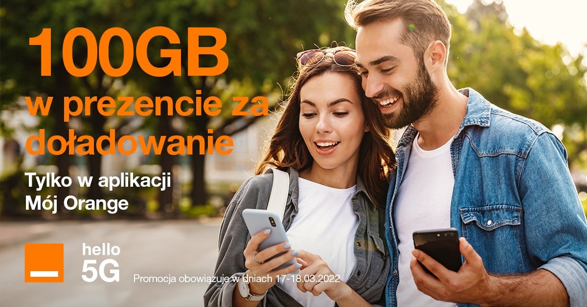 Orange na kartę – dodatkowe 100 GB za doładowanie