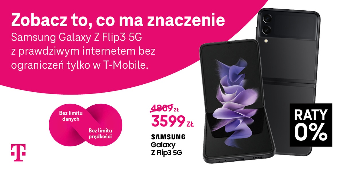 Samsung Galaxy Z Flip3 5G w T-Mobile taniej o 1200 zł