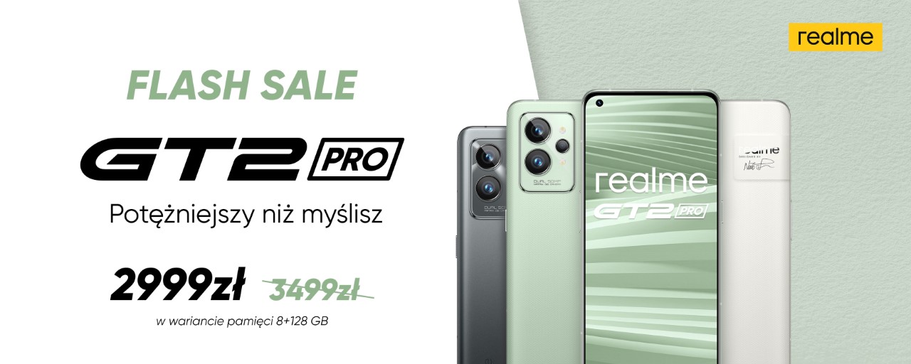 Realme GT 2 i GT 2 Pro do 500 zł taniej. Debiutuje laptop Realme Book Prime 14
