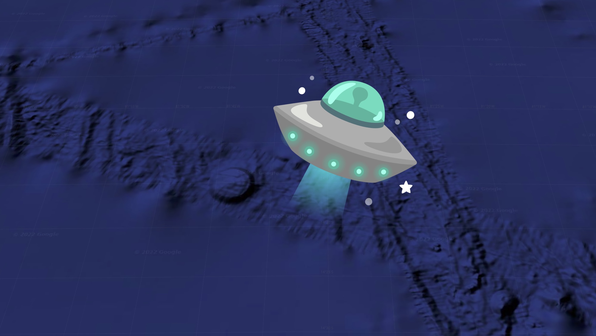 Pajacyki: Oglądał Google Earth i myśli, że znalazł zatopione UFO