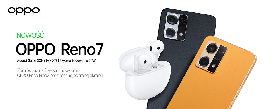 Oppo Reno7 wchodzi do sprzedaży w grubej promocji na start. Zobacz, jaki bonus!