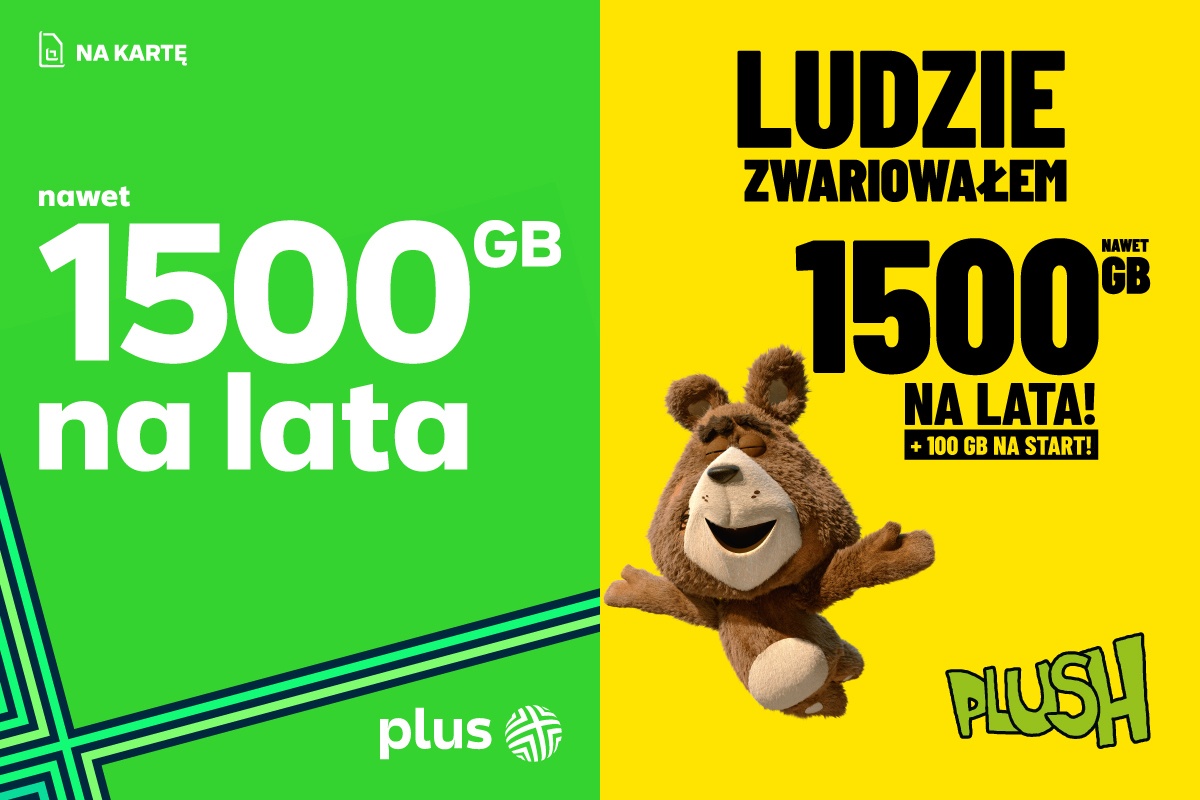 Plus pozamiatał! Daje 1500 GB do wykorzystania przez lata