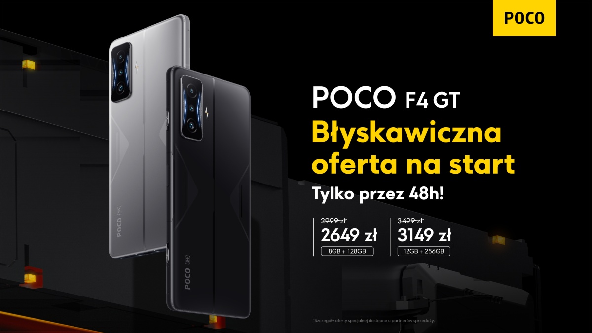 Xiaomi rusza ze sprzedażą gamingowego POCO F4 GT. Na start niższa cena