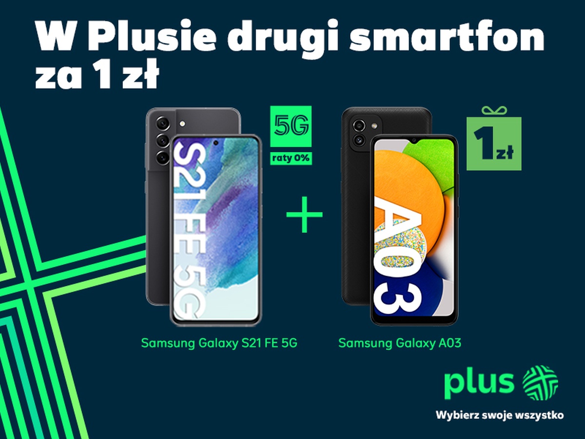 W Plusie drugi smartfon dostaniesz za złotówkę