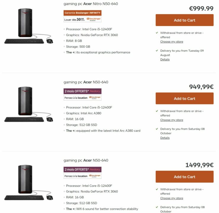 Pierwsze karty Intel Arc Alchemist są już dostępne w Europie