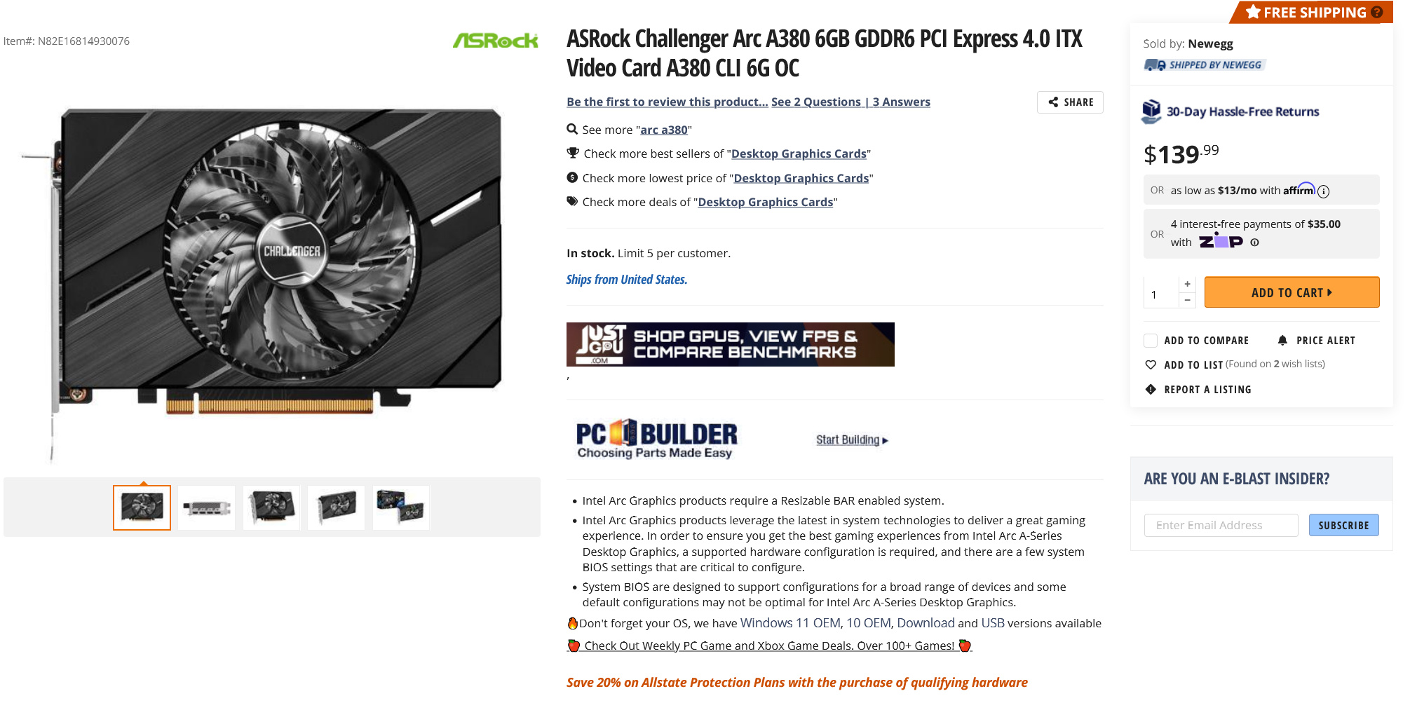 Karty Intel Arc A380 trafiają wreszcie do sprzedaży poza Chinami