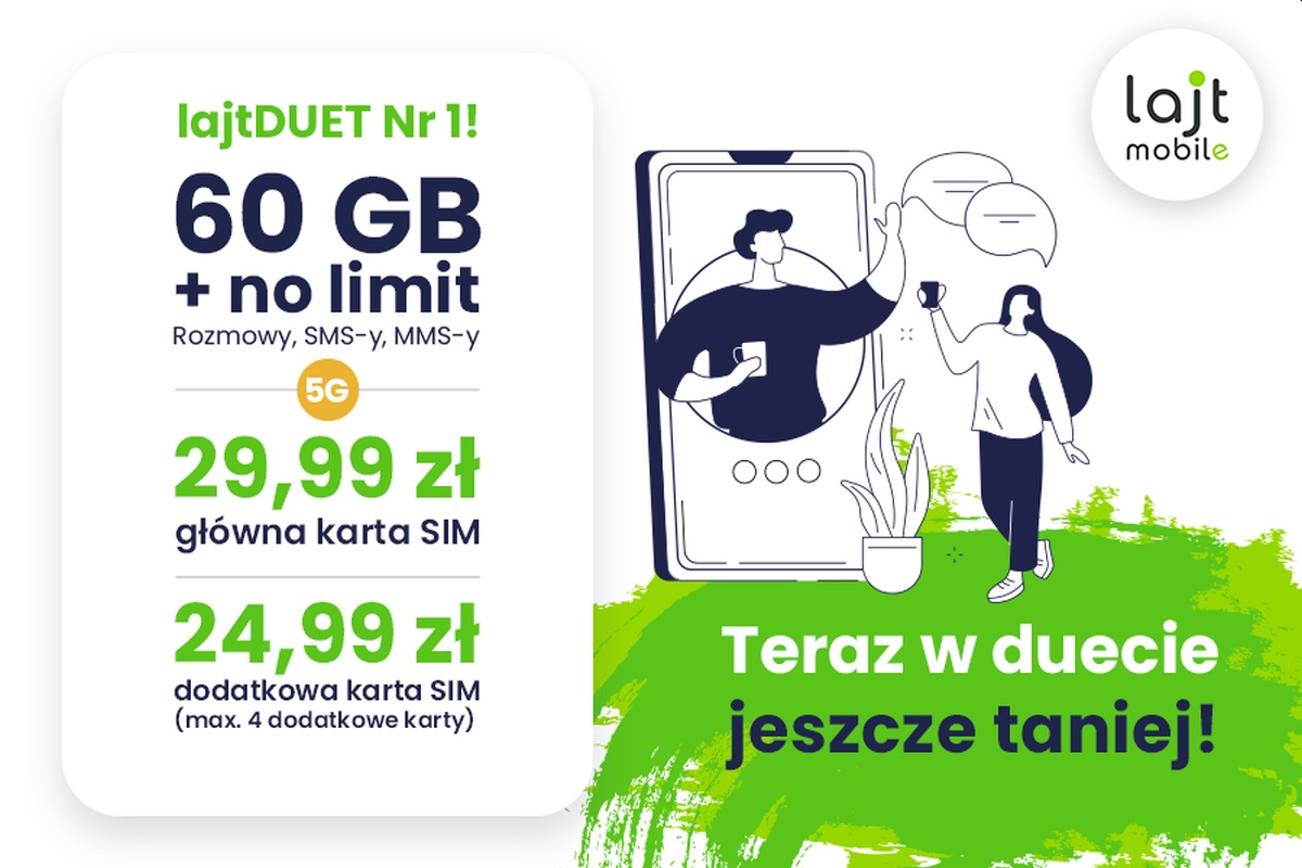 Lajt mobile ulepsza duety. Jest więcej GB lub taniej