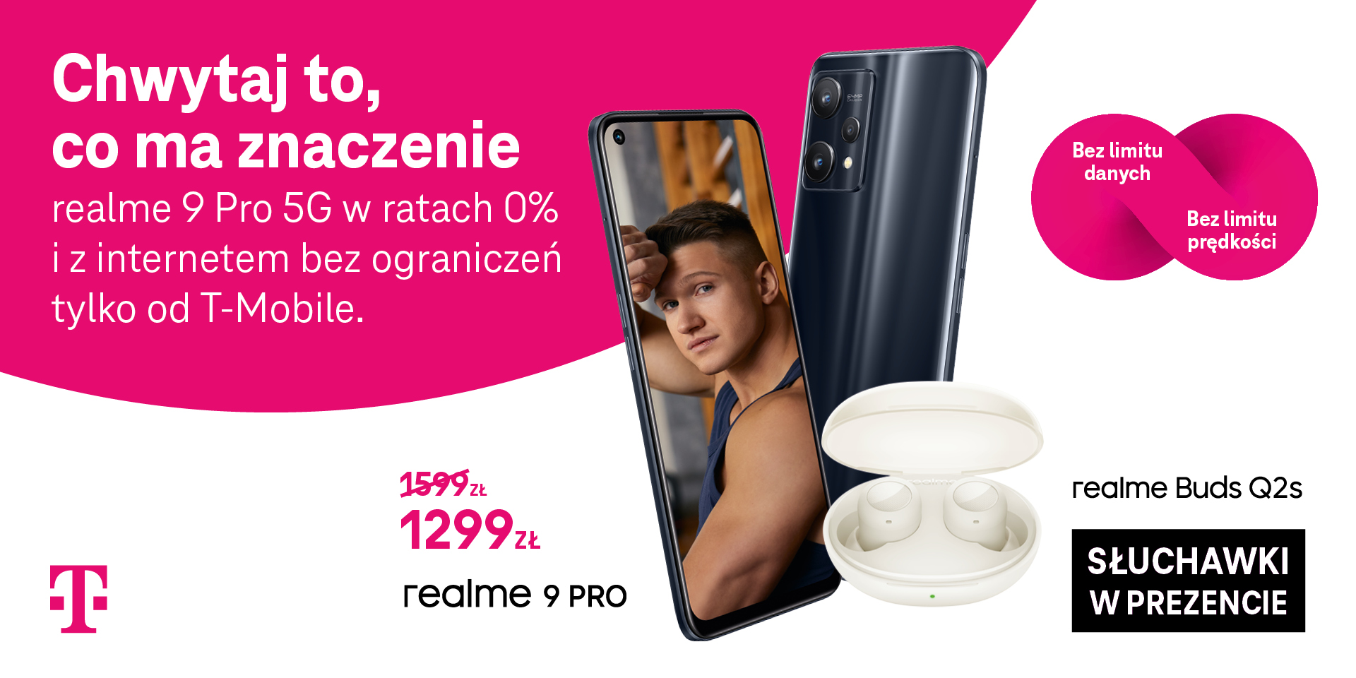 W T-Mobile promocja: realme 9 Pro 5G i słuchawki 300 zł taniej