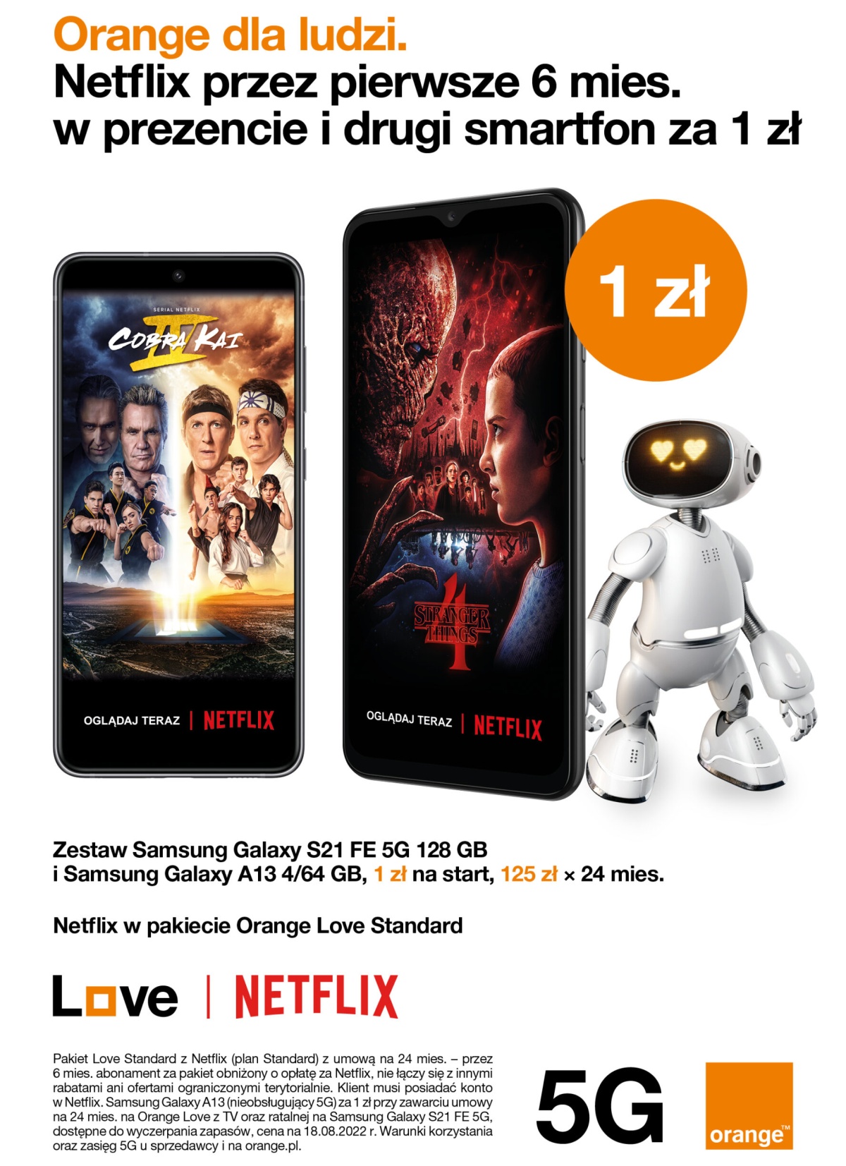 Orange rozdaje Netflixa za darmo, a drugi smartfon za 1 zł