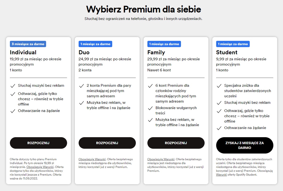Spotify Premium ponownie za darmo na 3 miesiące