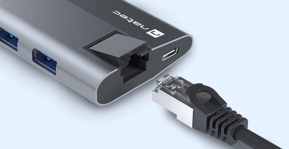 Natec Fowler Plus: gigabitowy multiport USB-C z ośmioma portami