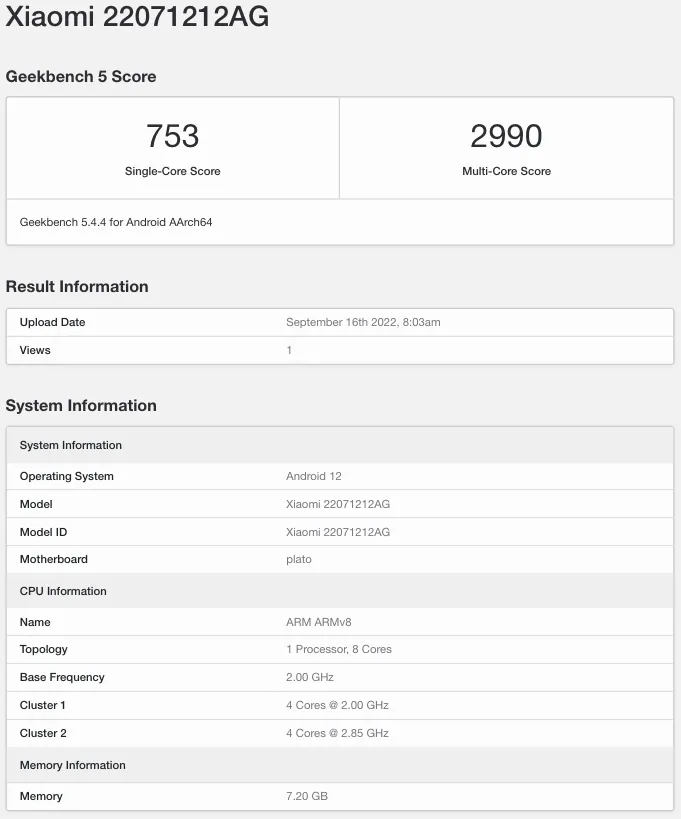 Xiaomi 12T przetestowany w Geekbench. Coraz bliżej premiery