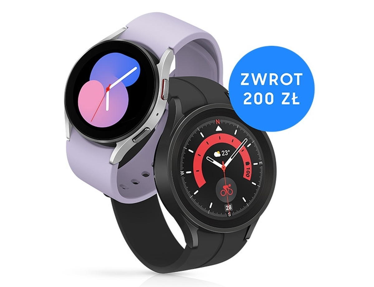 Kup zegarek Samsunga z serii Galaxy Watch5 i odzyskaj 200 zł. Jest też promocja na słuchawki