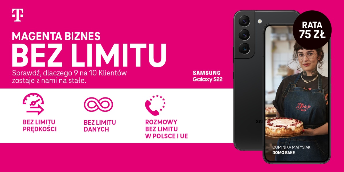 T-Mobile ma dla firm ofertę bez limitów i Galaxy S22 w dobrej cenie