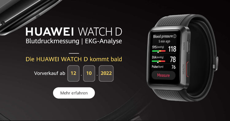 Huawei Watch D z pomiarem ciśnienia i EKG już w Europie