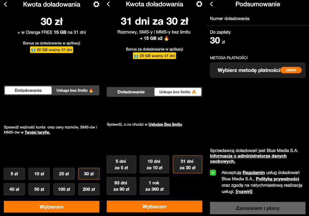 Orange: zamień doładowania na usługę bez limitu
