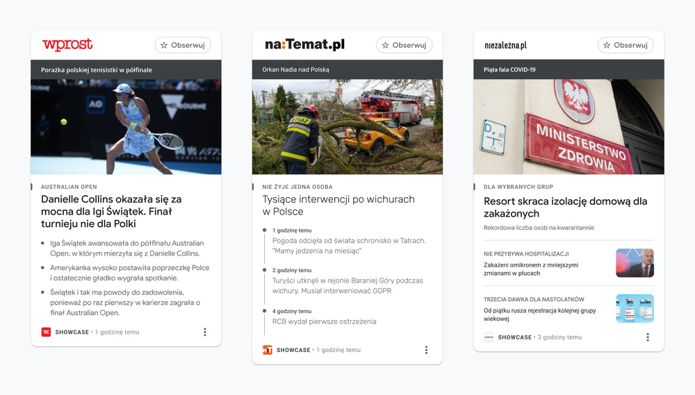 Google News Showcase w kolejnym kraju. Wolisz to, czy Discover?