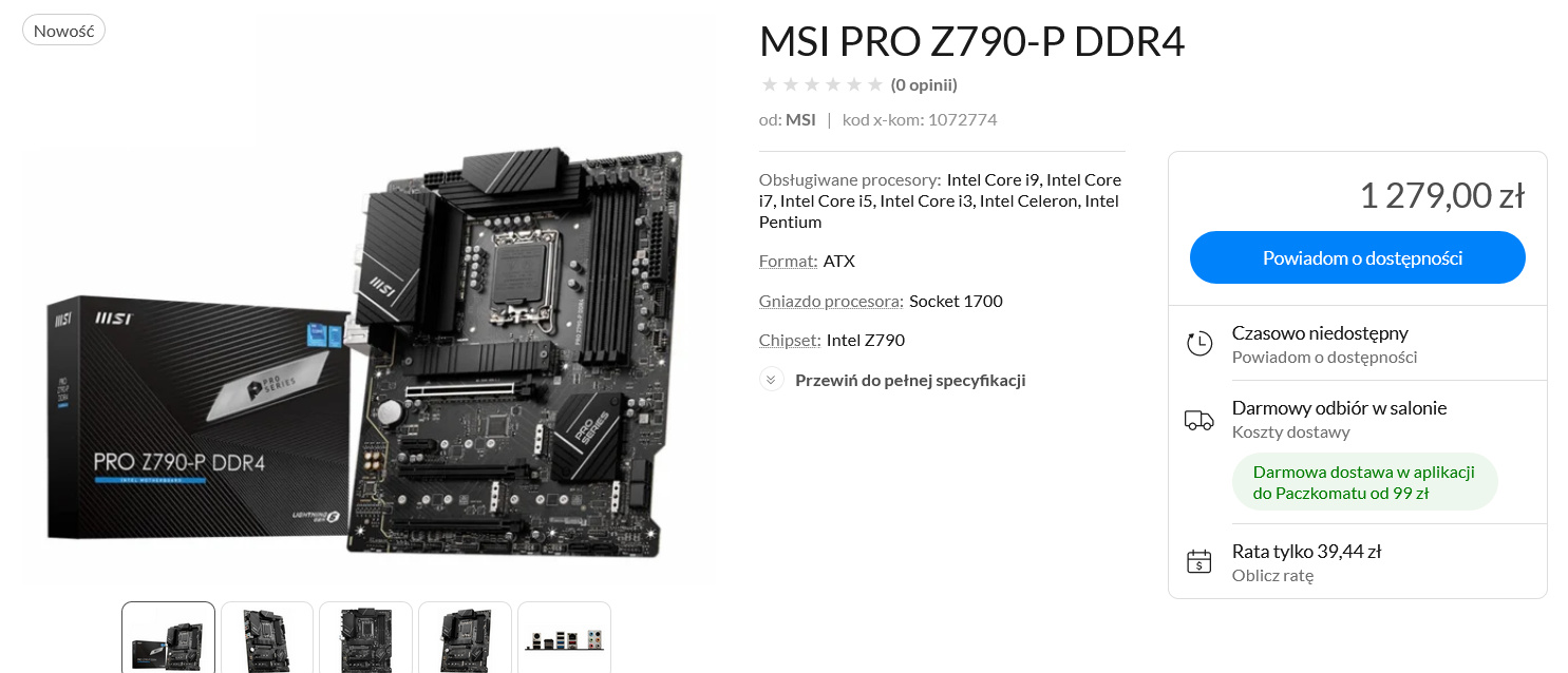 Intel Z790. Sprawdzamy polskie ceny nowych płyt głównych