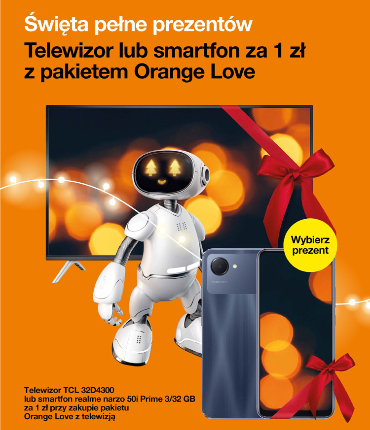 Orange sypie świątecznymi promocjami. Smartfon lub telewizor za 1 zł