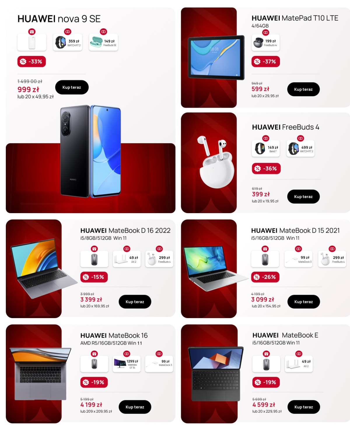 Huawei ma nowe promocje na urządzenia. Jest taniej do 50 procent