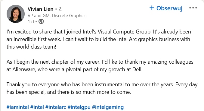 Intel się zbroi. Dział kart graficznych zyskuje na sile