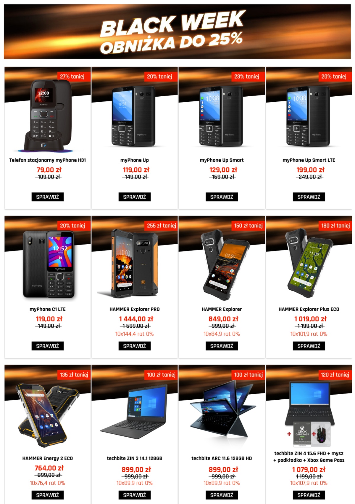 mPTech obniża ceny. Taniej kupimy telefony, zegarki i laptopy