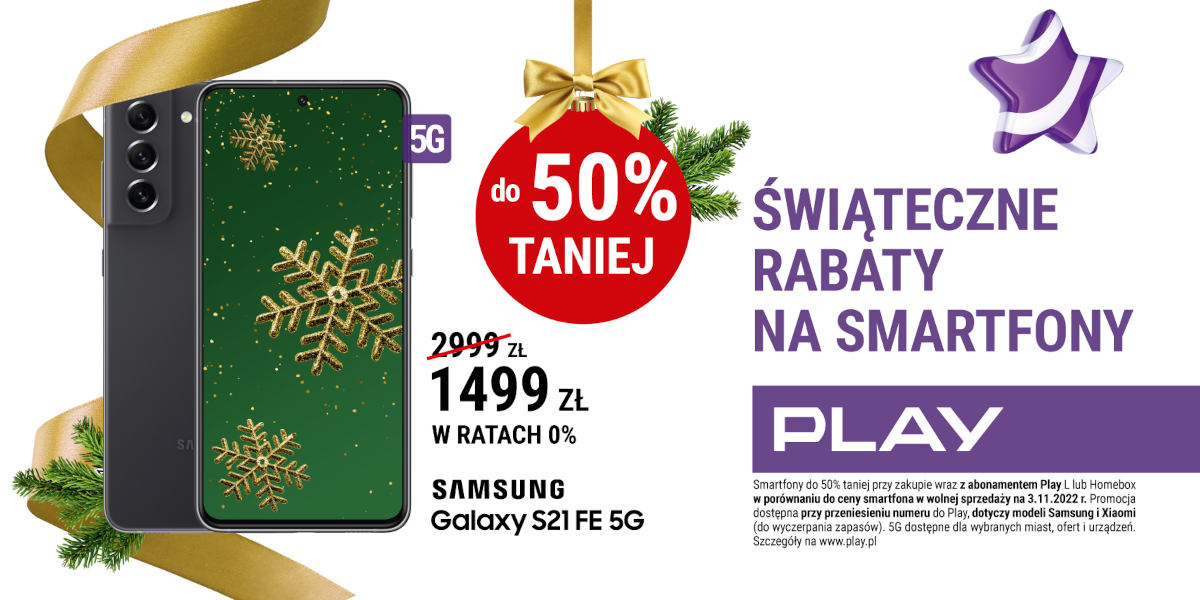 Play: smartfony Samsung i Xiaomi za pół ceny. Do tego 300 GB internetu