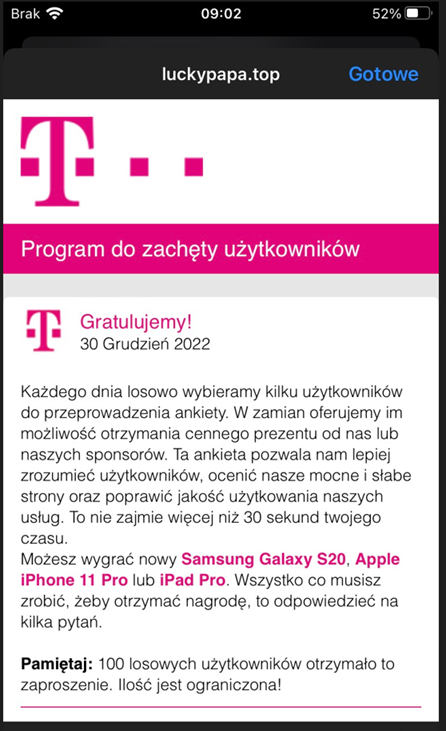 Atak na klientów T-Mobile. Uważaj na takie wiadomości