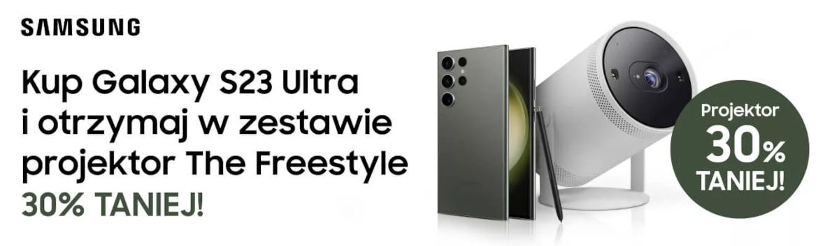 Galaxy S23 Ultra z projektorem The Freestyle. Nowa promocja Samsunga