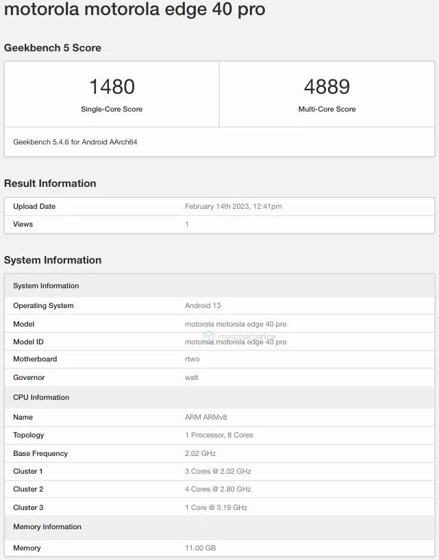 Motorola Edge 40 Pro ze Snapdragonem 8 Gen 2 melduje się w benchmarku