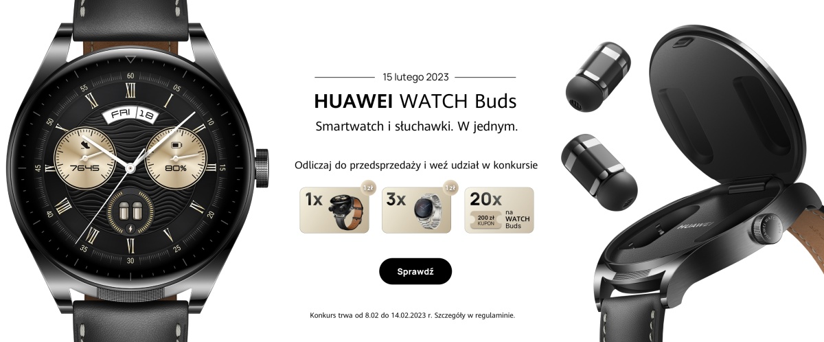 Huawei Watch Buds zmierza do Polski. Możesz go mieć za 1 zł