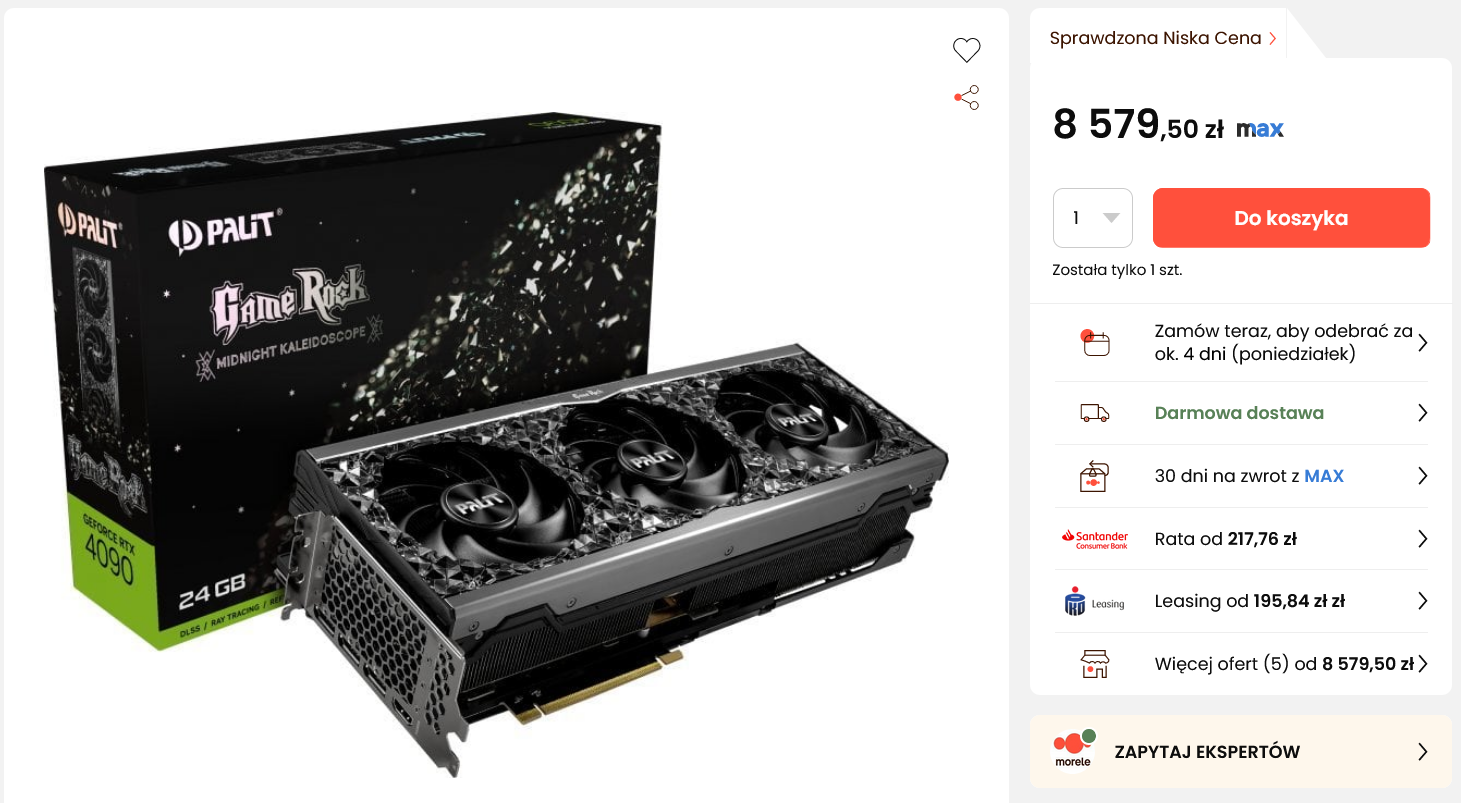 NVIDIA obniża ceny GeForce RTX 4090, ale nadal jest drogo