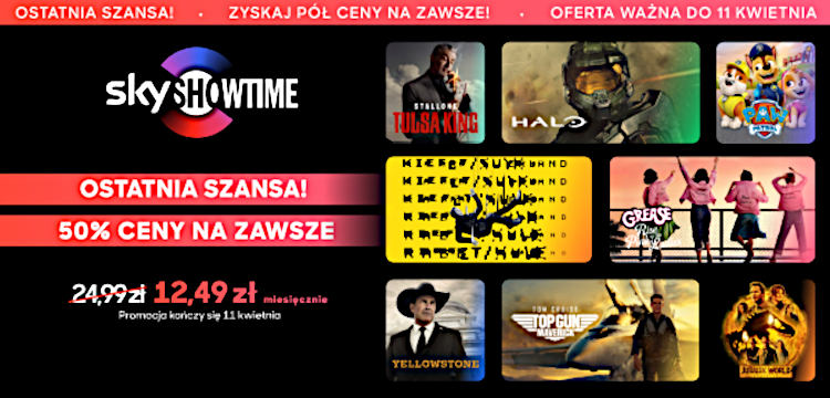 SkyShowtime za pół ceny. Zostały ostatnie dni promocji