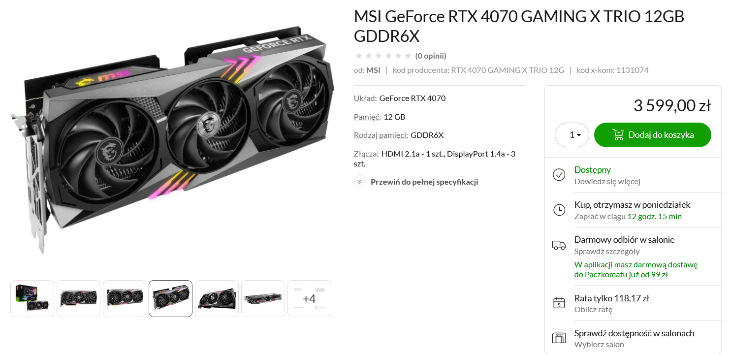 Gdzie kupić kartę NVIDIA GeForce RTX 4070? Sprawdzamy polskie ceny