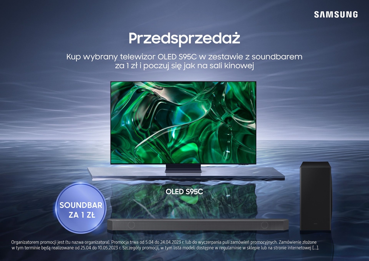 Kup telewizor Samsung OLED w przedsprzedaży i zgarnij soundbar za 1 zł