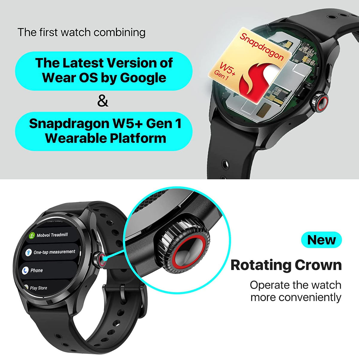 TicWatch Pro 5 bez tajemnic. Ma Wear OS 3 i Snapdragona W5+
