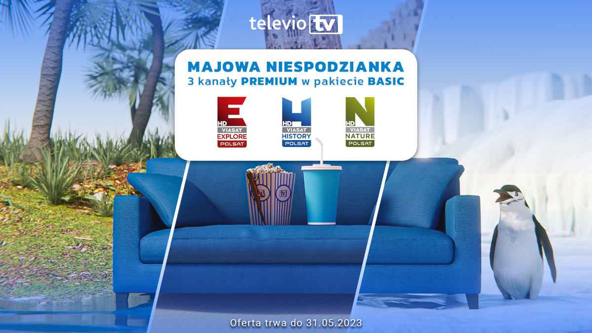 Za darmo 3 kanały premium. Telewizja Televio ma nowy prezent