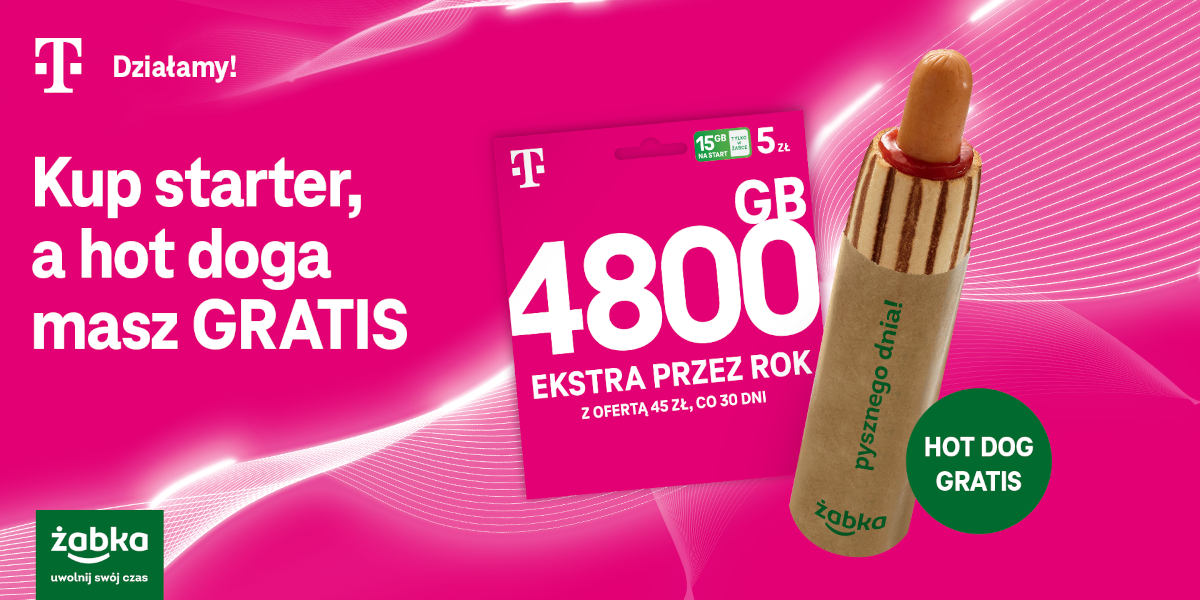 T-Mobile ma nową promocję z Żabką. Chodzi o kartę z bonusem 4800 GB
