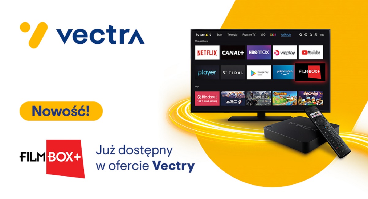 Vectra wprowadza do oferty FilmBox+. Od 8 złotych miesięcznie
