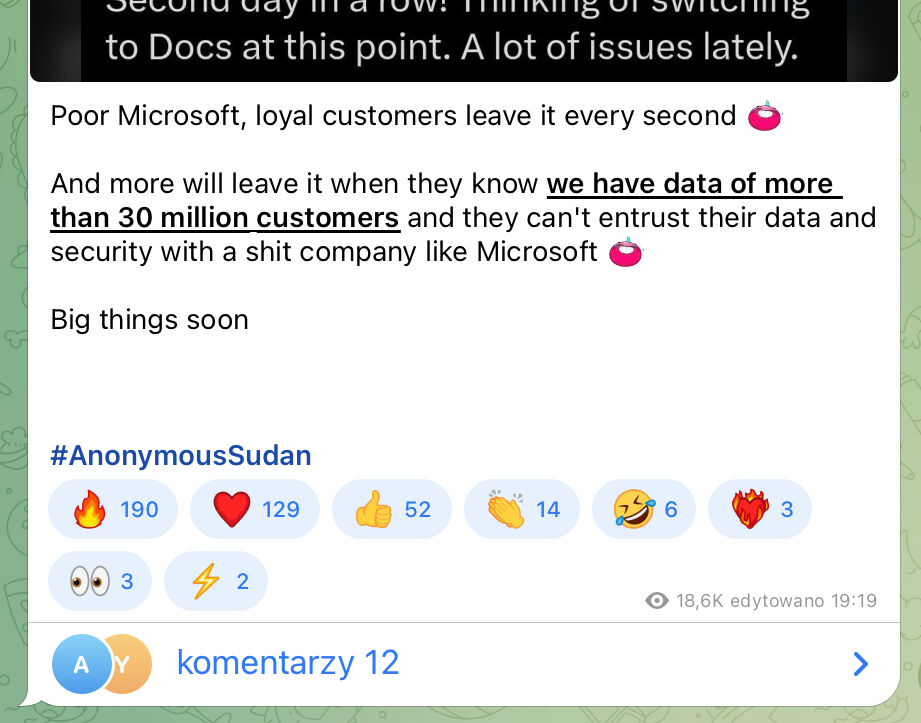 Koszmar Microsoftu. Usługi padają, dane milionów osób zagrożone